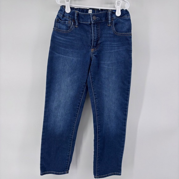 Gap Denim Girls Size 8 Slim Adjustable Waist Dark Wash Blue Jeans - Picture 1 of 5